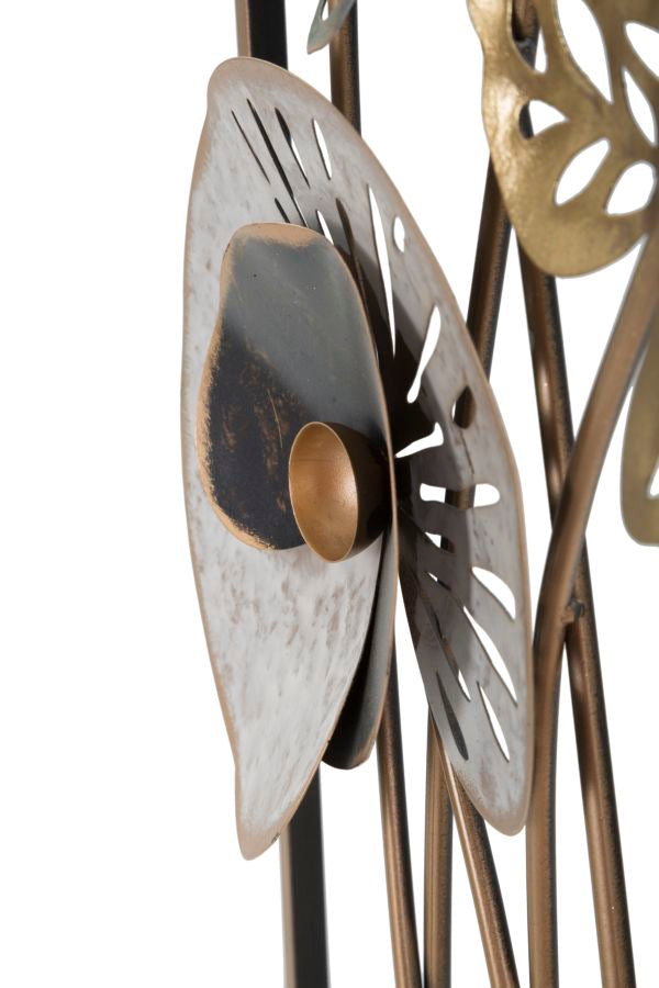 Metall-Blatt-Muster Wanddekoration in quadratischem Rahmen