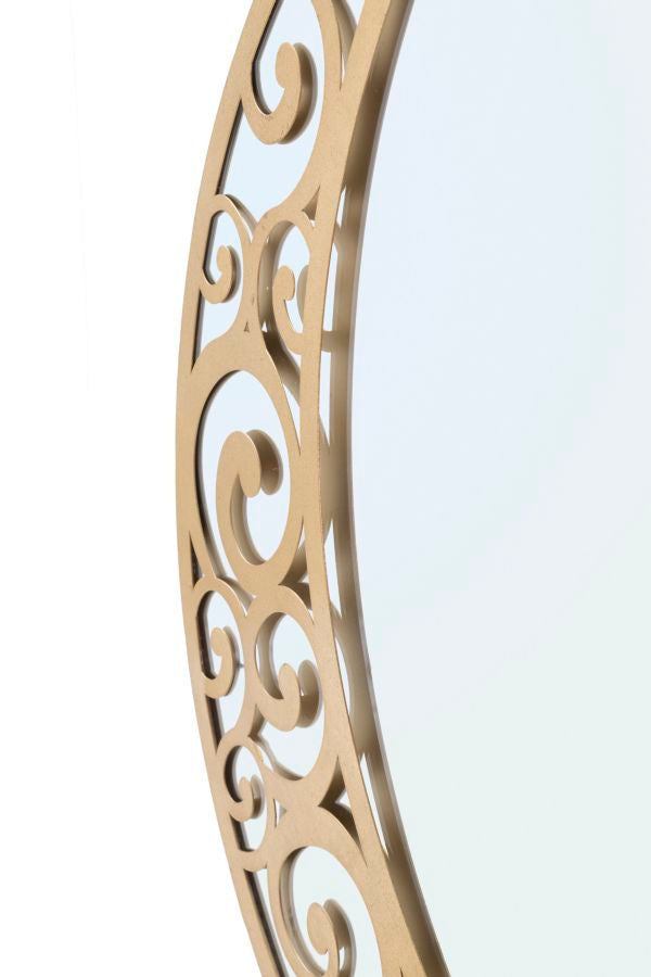 Gold Metall Rund Mondmuster Wandspiegel
