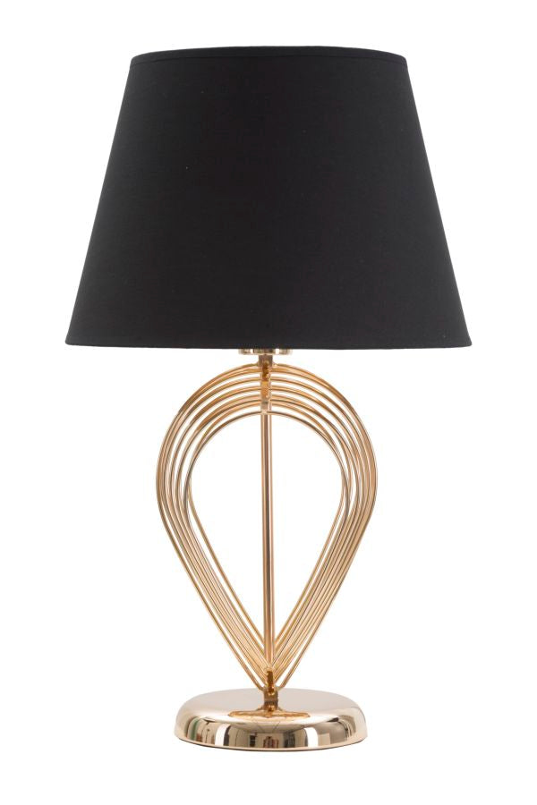 Goldfarbene und schwarze Metall-Tischlampe