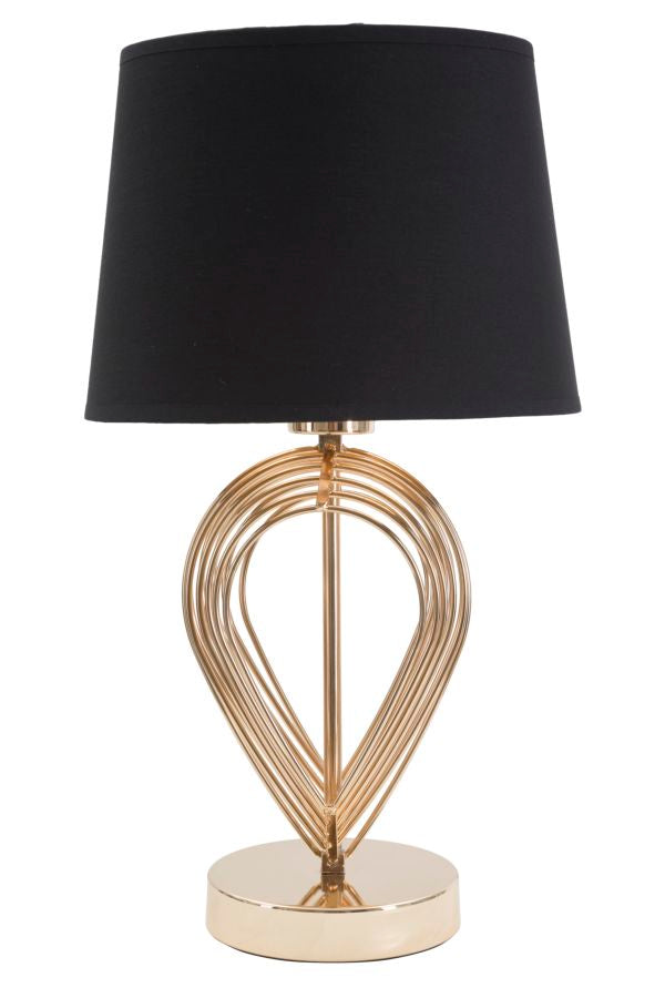 Goldfarbene und schwarze Metall-Tischlampe
