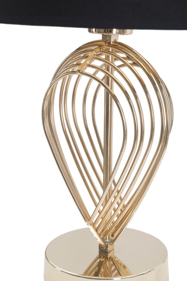 Goldfarbene und schwarze Metall-Tischlampe