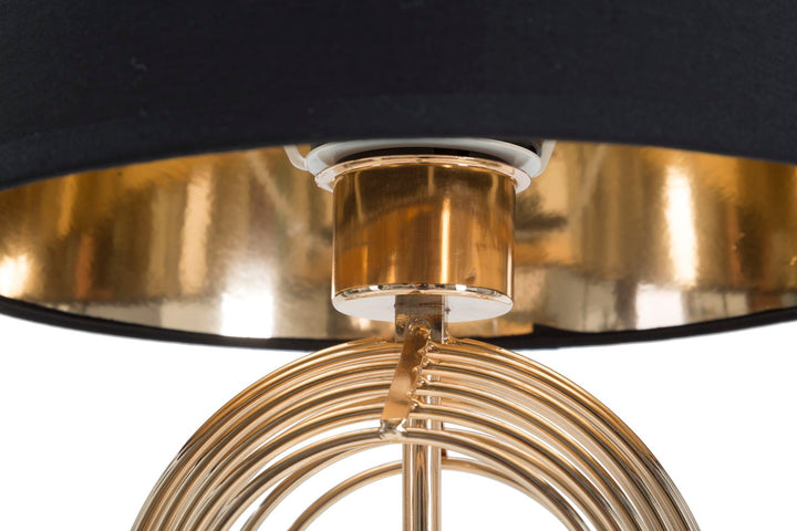 Goldfarbene und schwarze Metall-Tischlampe