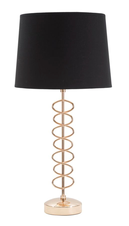 Goldfarbene und schwarze Metall-Tischlampe