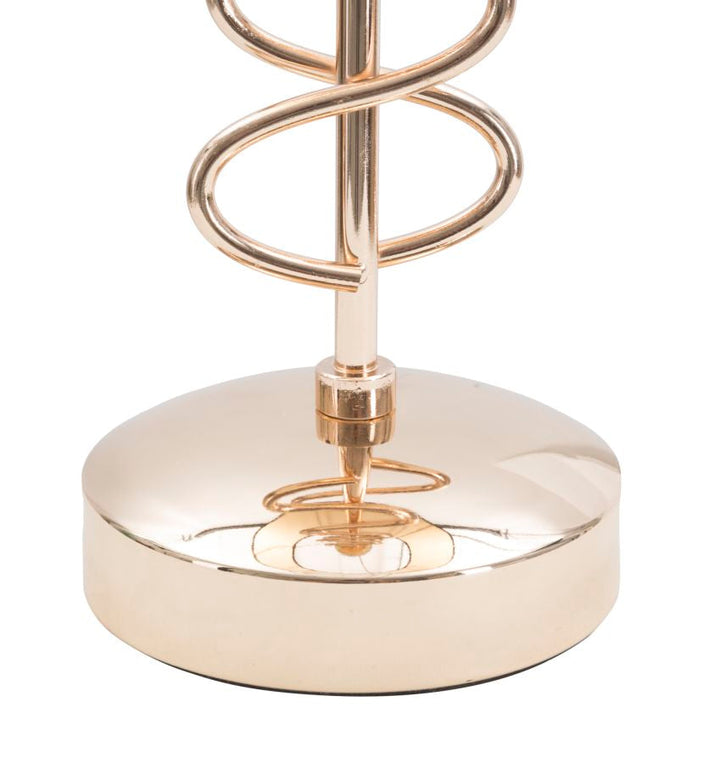 Goldfarbene und schwarze Metall-Tischlampe