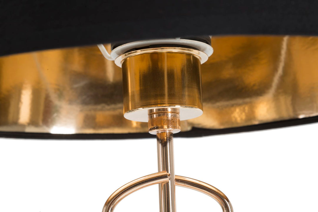 Goldfarbene und schwarze Metall-Tischlampe