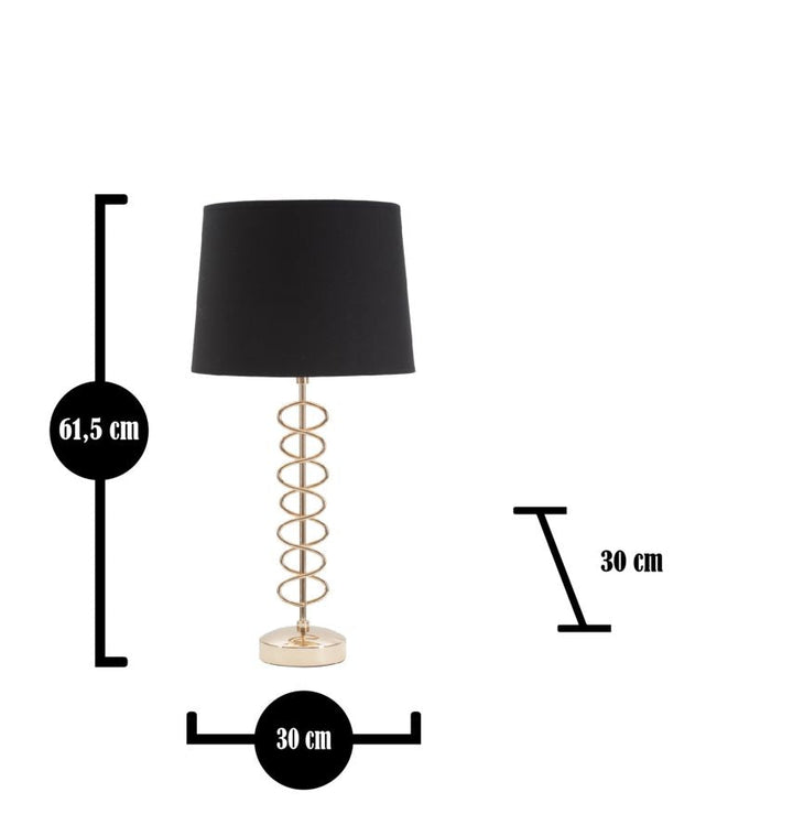 Goldfarbene und schwarze Metall-Tischlampe