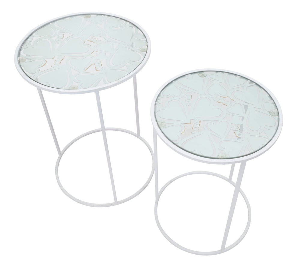 Kleiner runder Metalltisch mit Marmorplatte in Gold