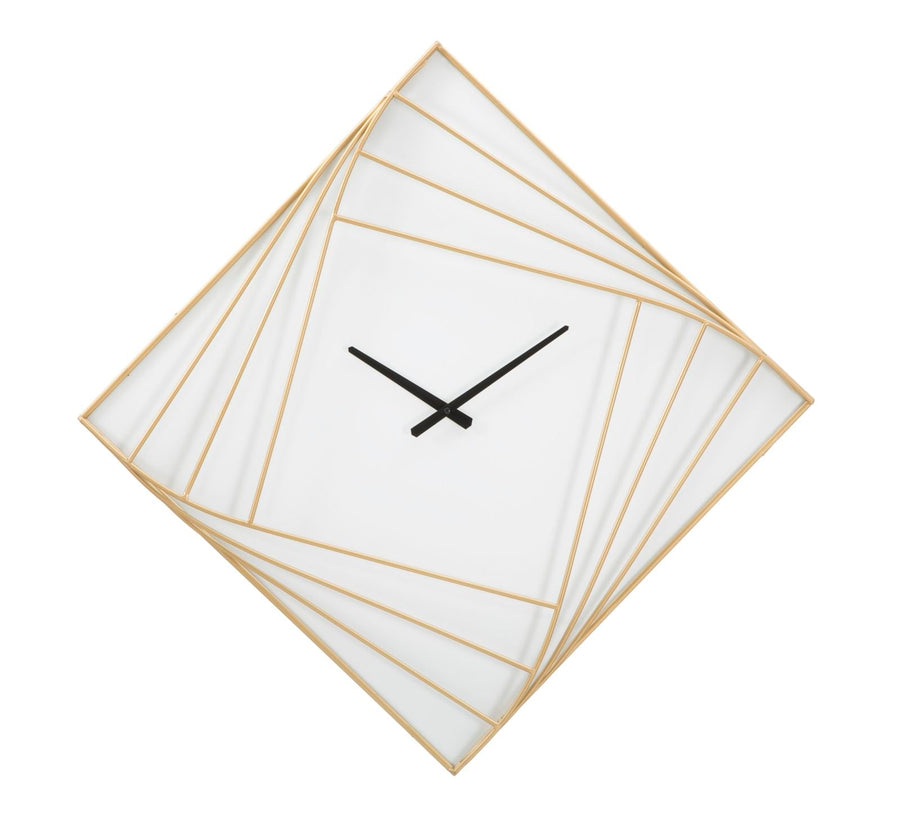 Moderne Wanduhr in Gold und Quadratform