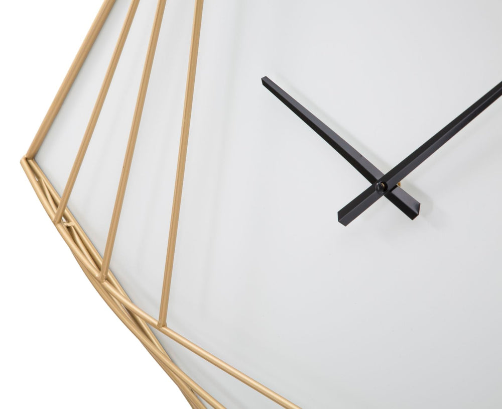 Moderne Wanduhr in Gold und Quadratform