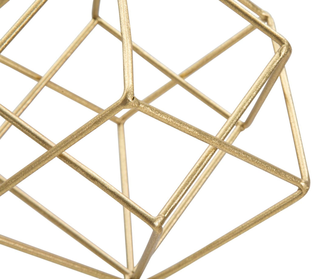 Großer goldener geometrischer Würfel Dekoration (Moderne Skulptur)