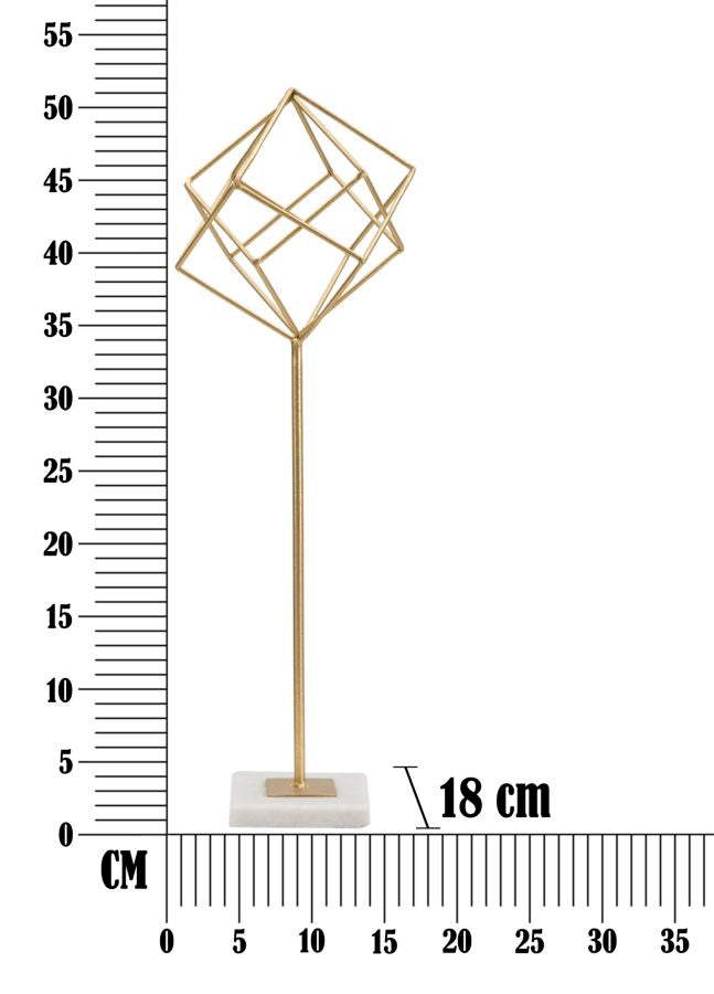 Großer goldener geometrischer Würfel Dekoration (Moderne Skulptur)