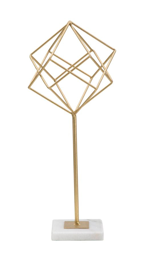 Großer Gold Geometrischer Würfel Dekoration (Moderne Skulptur)