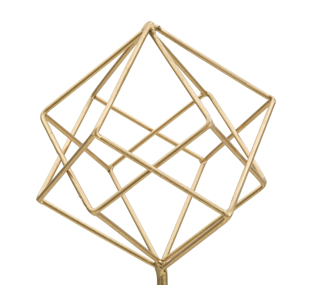 Großer Gold Geometrischer Würfel Dekoration (Moderne Skulptur)