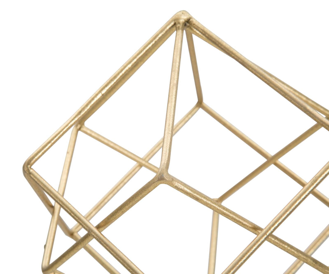 Großer Gold Geometrischer Würfel Dekoration (Moderne Skulptur)