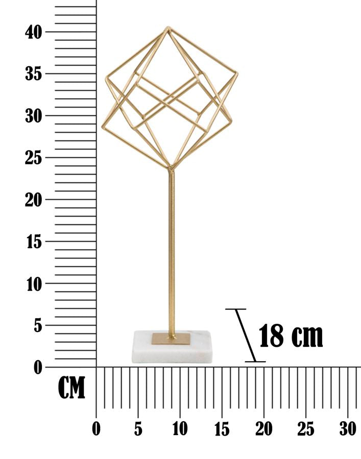 Großer Gold Geometrischer Würfel Dekoration (Moderne Skulptur)