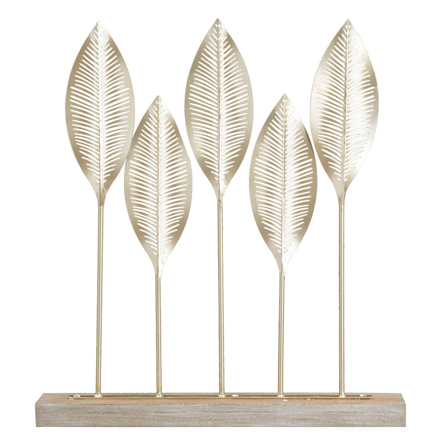 Silbernes Blatt-Muster Dekoration (Moderne Skulptur)