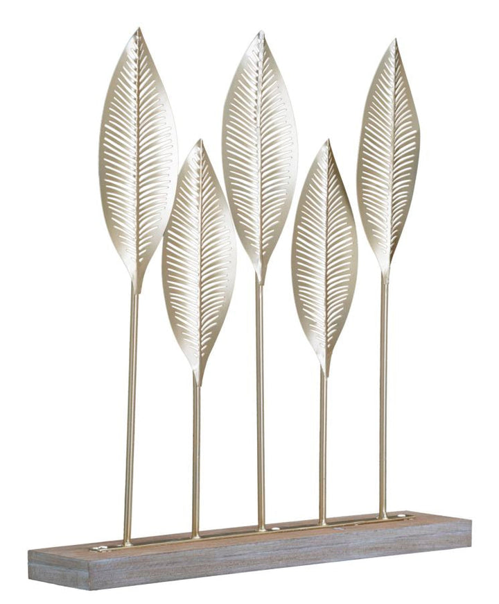 Silbernes Blatt-Muster Dekoration (Moderne Skulptur)