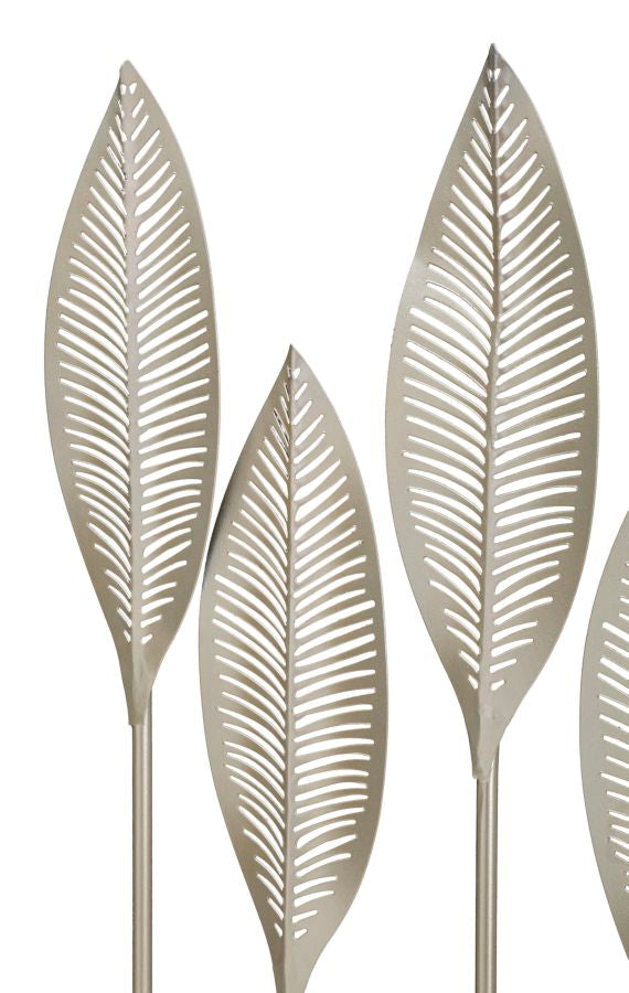 Silbernes Blatt-Muster Dekoration (Moderne Skulptur)