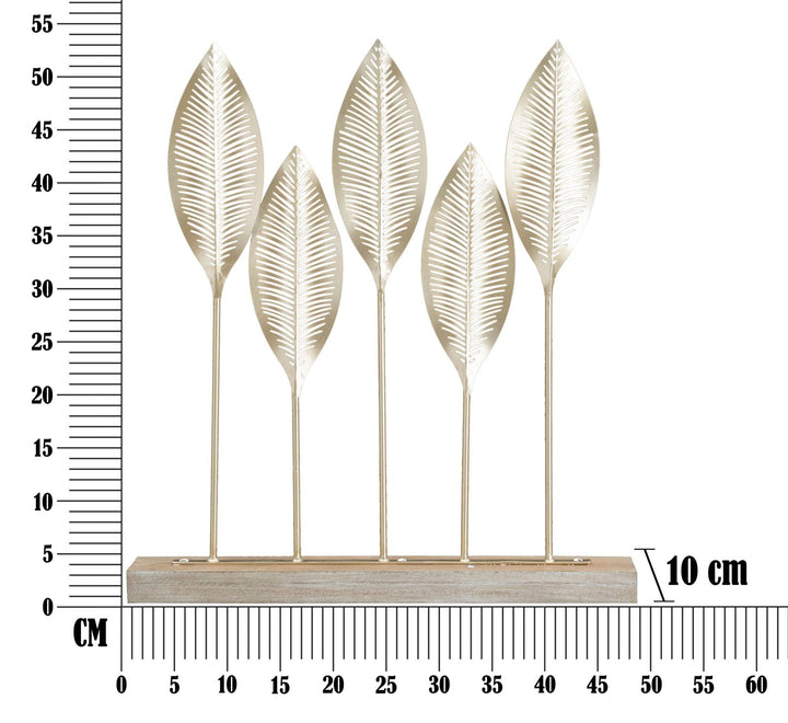 Silbernes Blatt-Muster Dekoration (Moderne Skulptur)