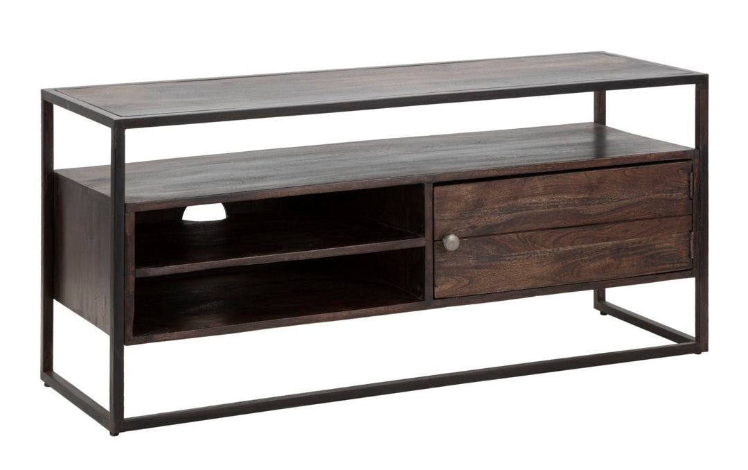 Holz TV Board Mit Metallrahmen Burn Lowboard
