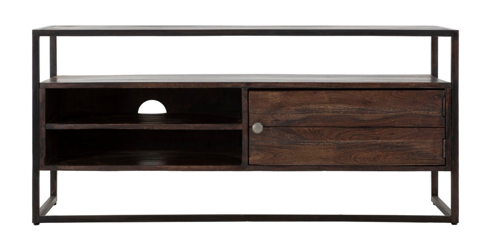 Holz TV Board Mit Metallrahmen Burn Lowboard