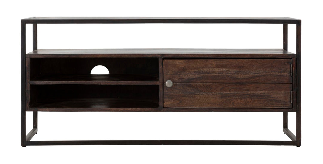 Holz TV Board Mit Metallrahmen Burn Lowboard