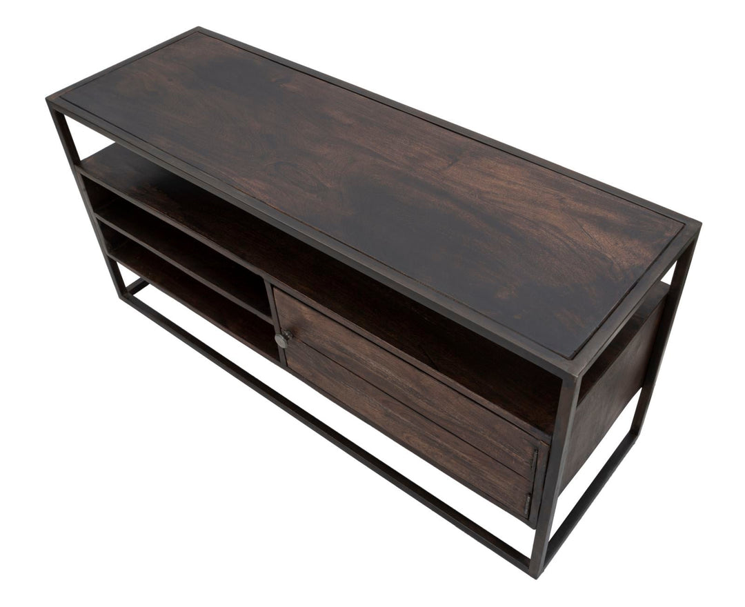 Holz TV Board Mit Metallrahmen Burn Lowboard