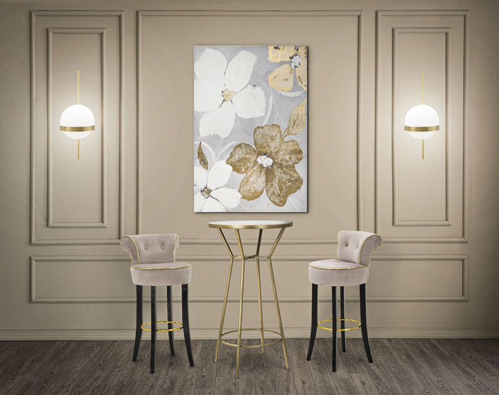 Gold & Weiß Floral Malerei