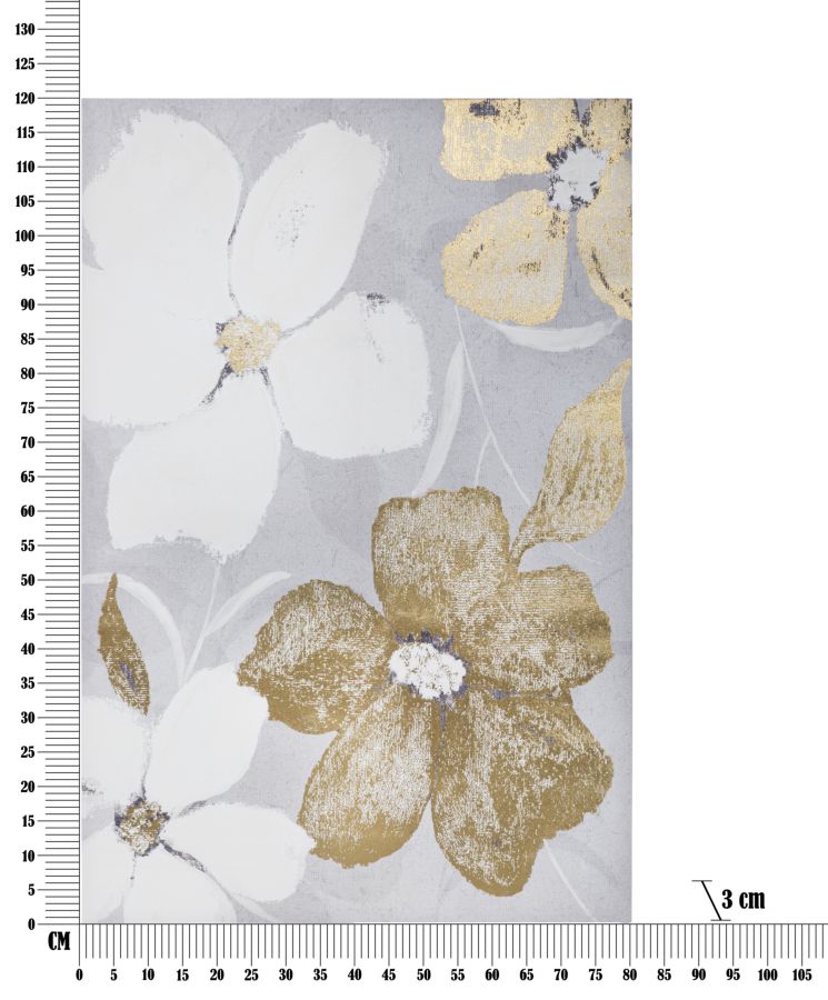 Gold & Weiß Floral Malerei