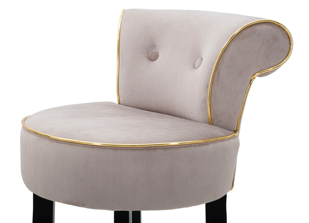 Grau Samt Barhocker Mit Goldbeinen Luxy Counter Chair