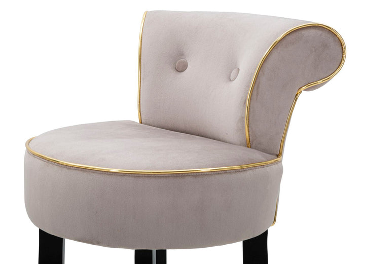 Grau Samt Barhocker Mit Goldbeinen Luxy Counter Chair