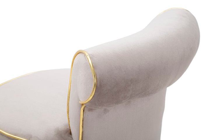 Grau Samt Barhocker Mit Goldbeinen Luxy Counter Chair