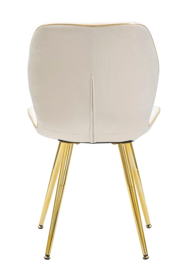 2er Set Creme Samt Essstuehle Mit Goldbeinen Paris Space