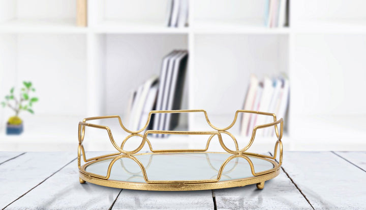 Goldenes Glastablett (Moderne Dekoration)