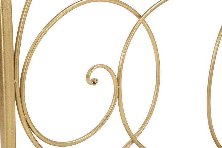 Rechteckiger Konsolentisch aus goldenem Metall und Glas