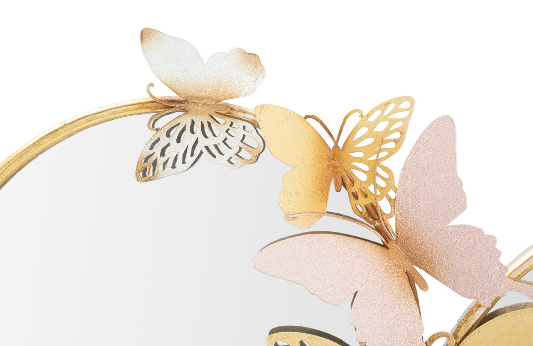 Goldener Metall Schmetterling Doppelwandspiegel