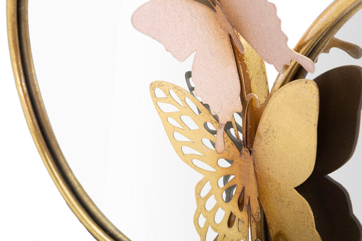 Goldener Metall Schmetterling Doppelwandspiegel