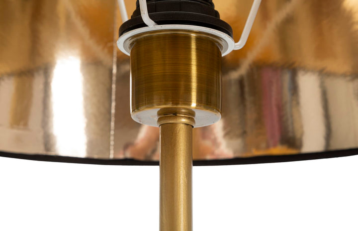 Stehlampe aus Metall mit Papageien in Gold und Schwarz