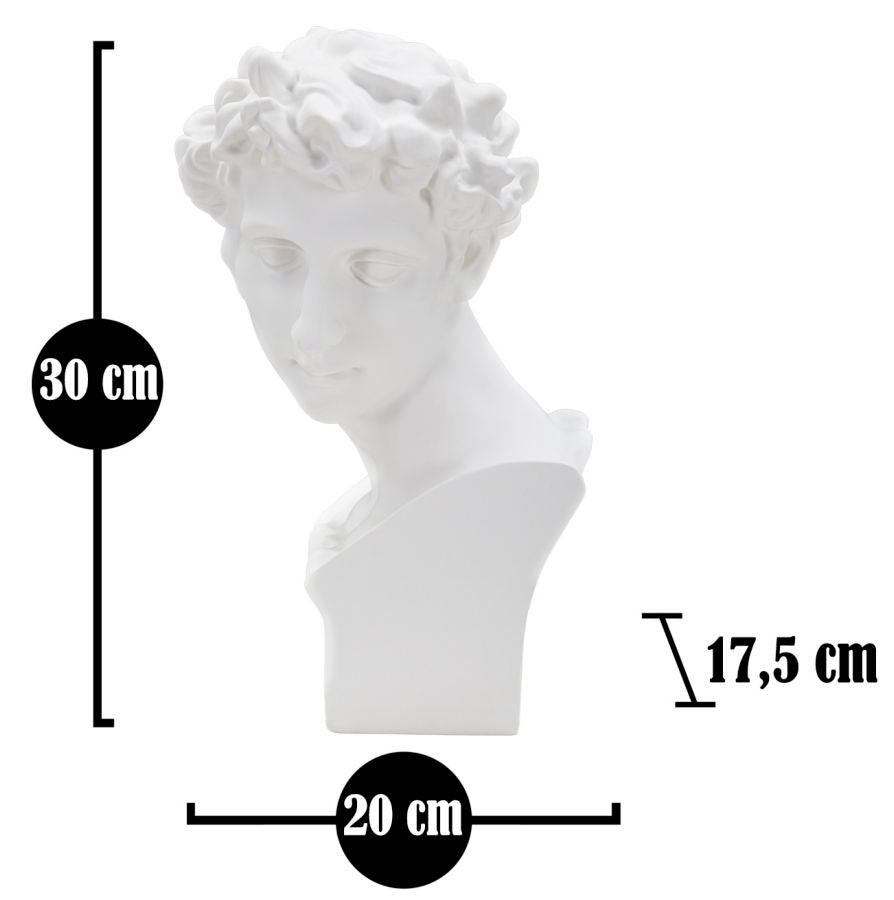 Giuliano de Medici Büste von Michelangelo (Weiße Harzskulptur)
