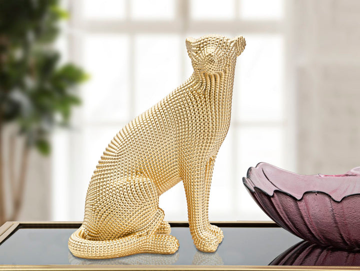 Goldene Leopardenstatue (Moderne Dekoration)
