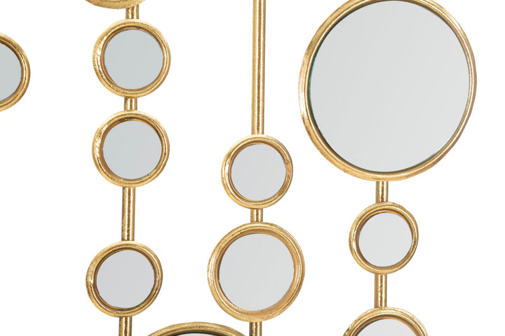 Kleine goldfarbene runde Wanddekoration