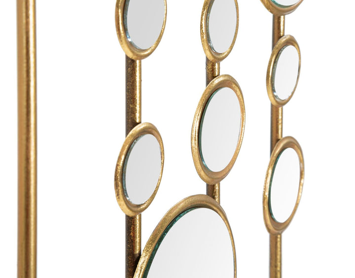 Kleine goldfarbene runde Wanddekoration