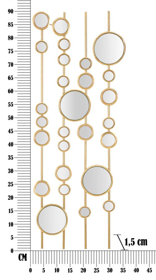 Kleine goldfarbene runde Wanddekoration