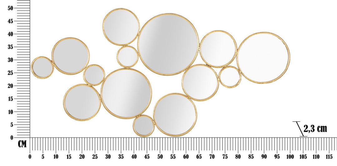 Kleine goldfarbene runde Wanddekoration