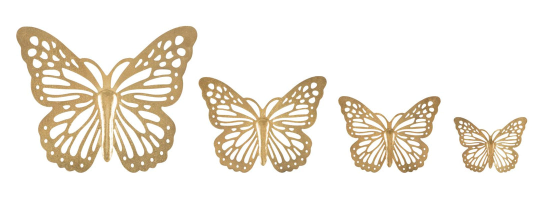 Gold Farbe Schmetterling Wanddekoration 4 Stück Set