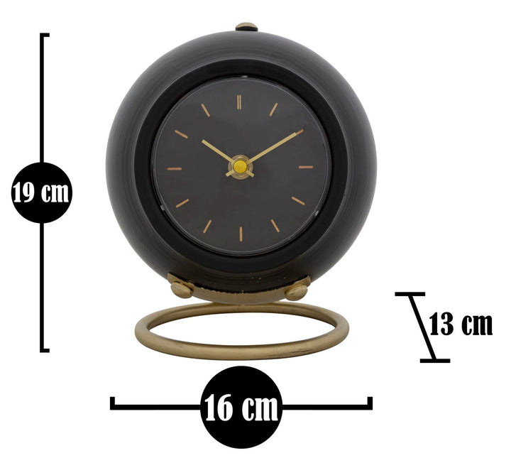 Vintage-Tischuhr in Bronze und Schwarz