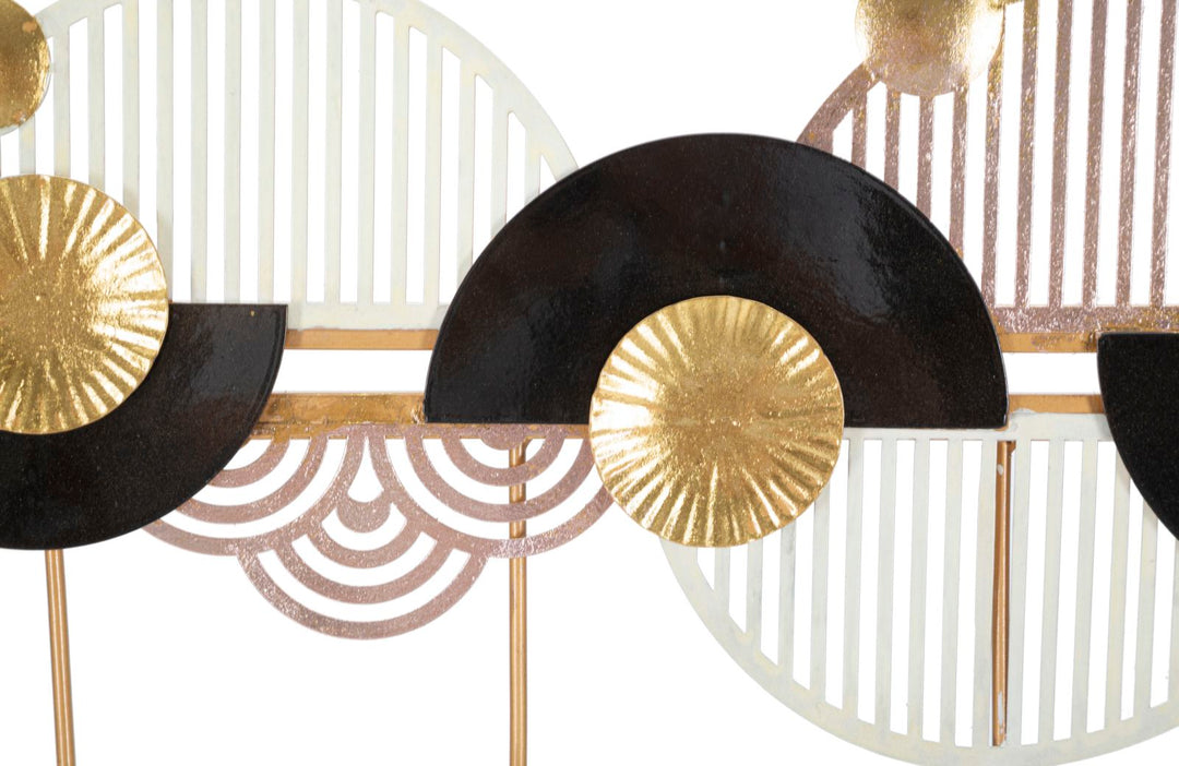 Gold und Schwarz Metall Wandhalterung mit 5 Haken