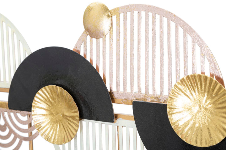 Gold und Schwarz Metall Wandhalterung mit 5 Haken