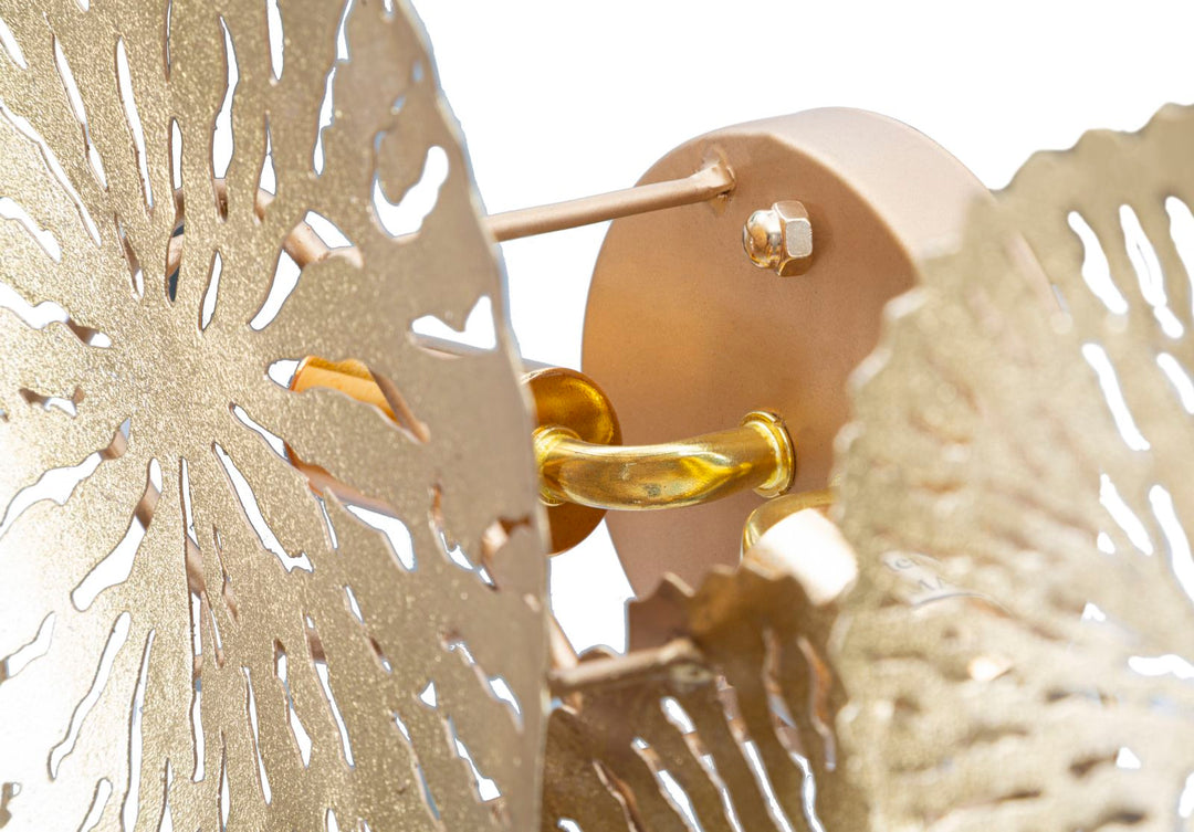 Geometrische runde Wandlampe aus goldfarbenem Metall