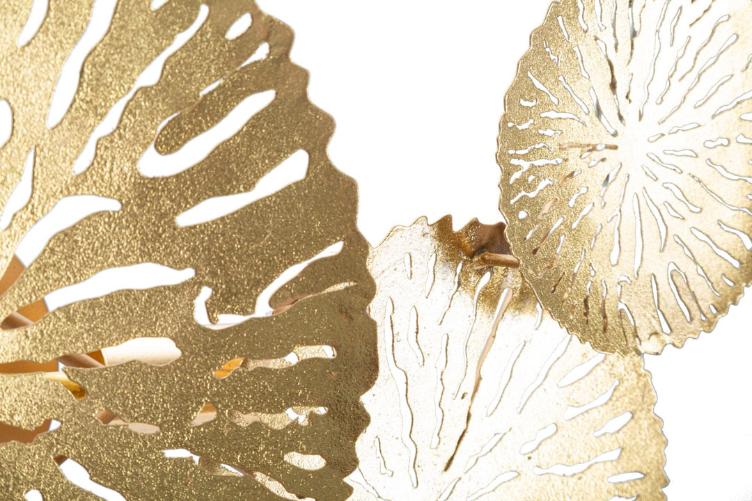 Geometrische runde Wandlampe aus goldfarbenem Metall